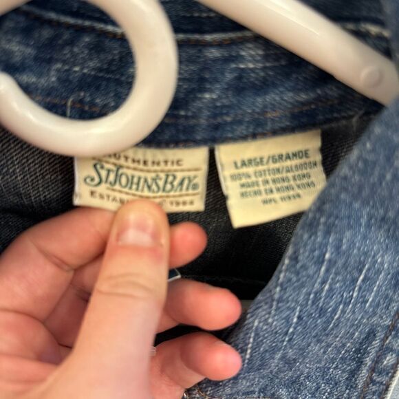St John's Bay Large Jean Button Front Jacket - Picture 5 of 6